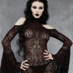 Dollskill Widow Death Unites Us Mesh Mini Dress Size Small New